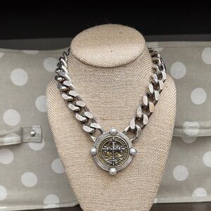 Silver and Brass Women's Statement Necklace